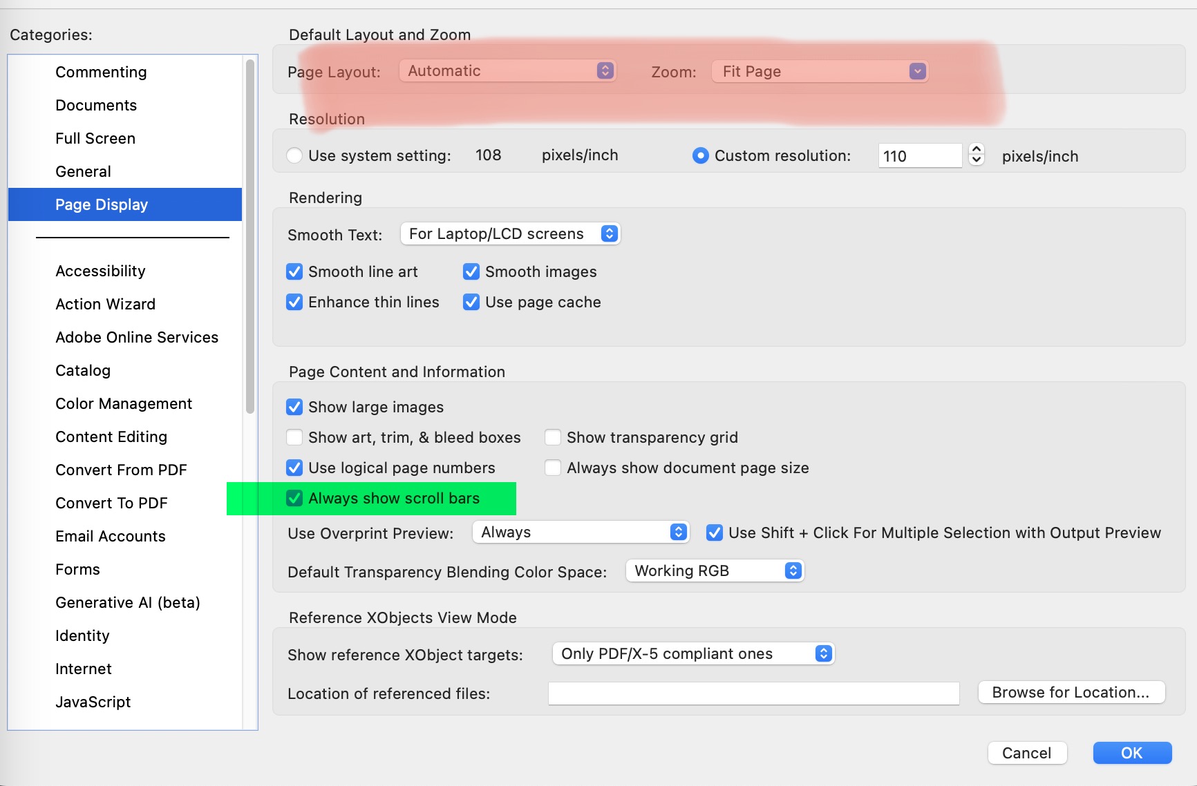 Solved Adobe PDF / Scroll bars still missing Adobe Community 14097495