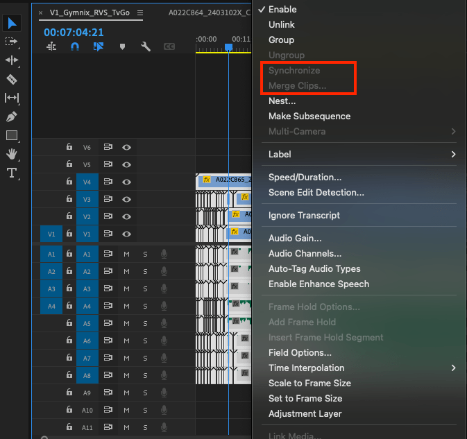 Synchronize is Greyed out in Premiere CC, why? Adobe Community 7710513