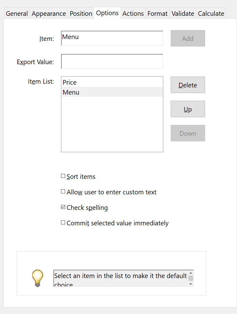 Learn how to create a Dropdown list in a PDF form. Adobe Community