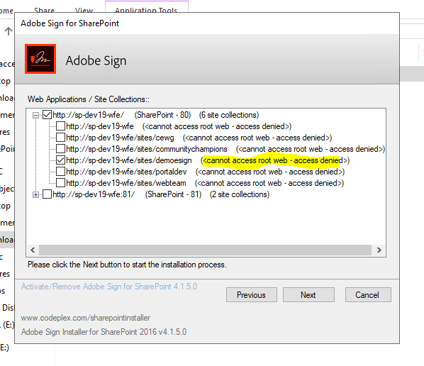 Adobe Sign for SharePoint error after installation Adobe Community