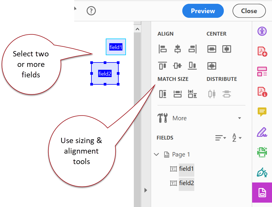 How to make check boxes the same size in Forms? Adobe Community 9351767