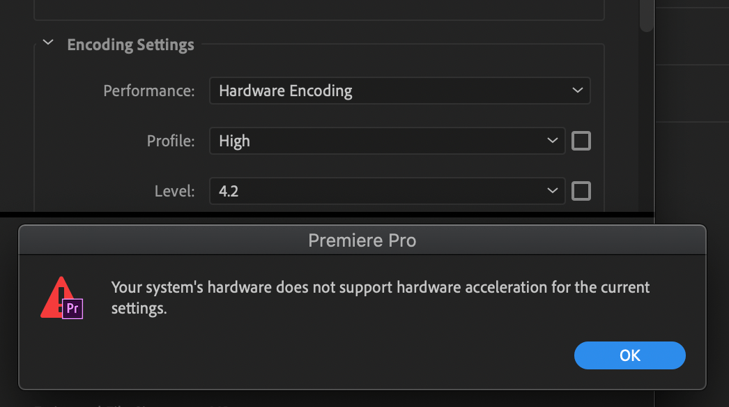 Hardware Encoding for exports (new feature in 14.2... Adobe Community