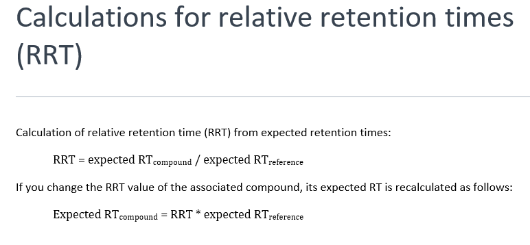 Report to calculate RRT and rank Forum Liquid Chromatography