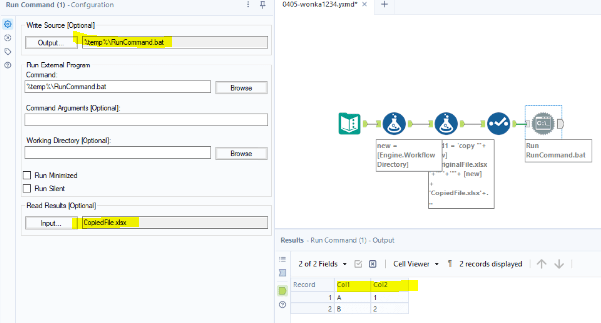 Solved Create copy of file and read it in , within the sa... Alteryx