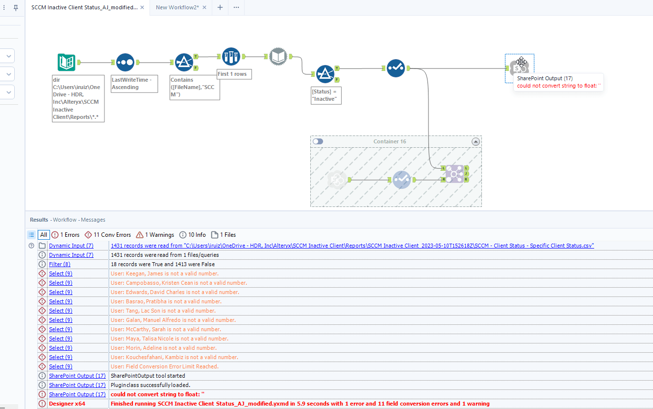 Convert data type from string to float. Alteryx Community