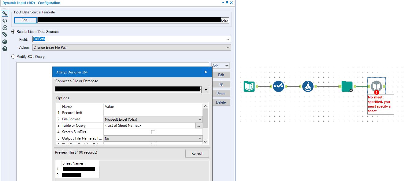 Solved Dynamic Input List of Excel Sheet Names Alteryx Community