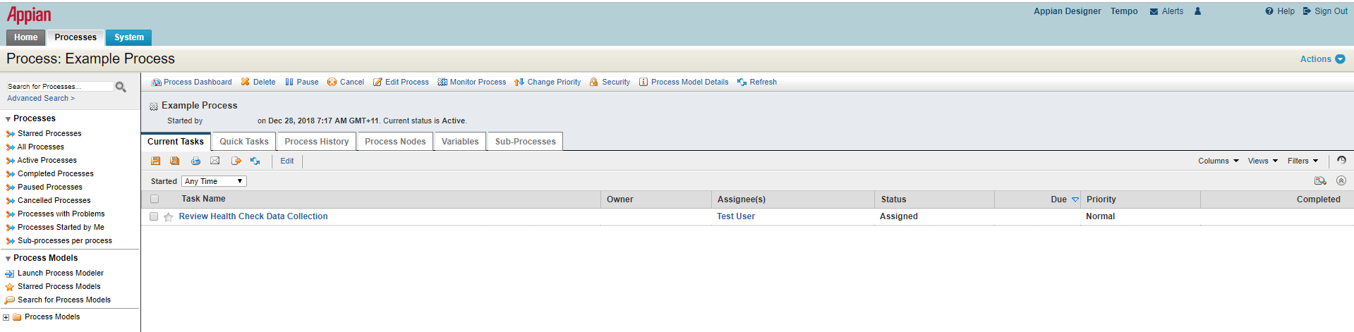 KB1940 Current Tasks process dashboard in /designer displays unrelated