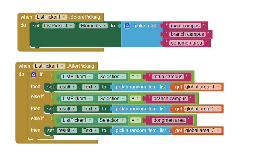 Randomly electing multiple Items from a list (Spinning Wheel) MIT App