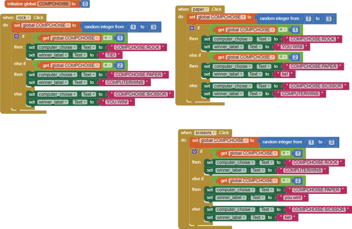 Game of rock paper & scissor, multiplayer MIT App Inventor Help MIT