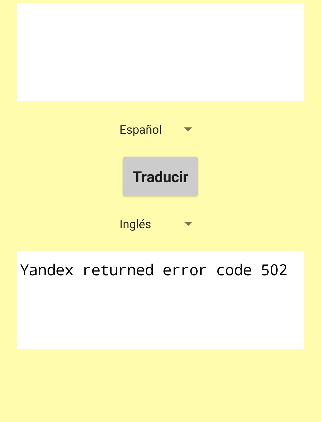 Error "Yandex returned error code 502" MIT App Inventor Help MIT