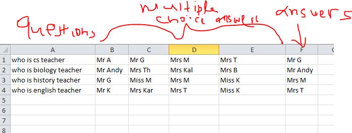 Multiple choice quiz retrieving questions and answers from google