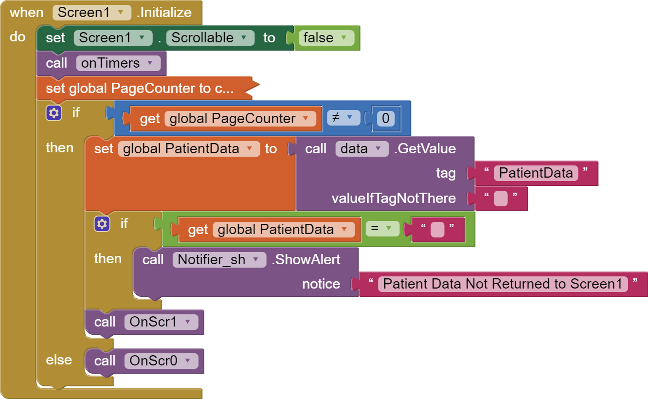 Different methods of moving data between screens. (TinyDB vs Start