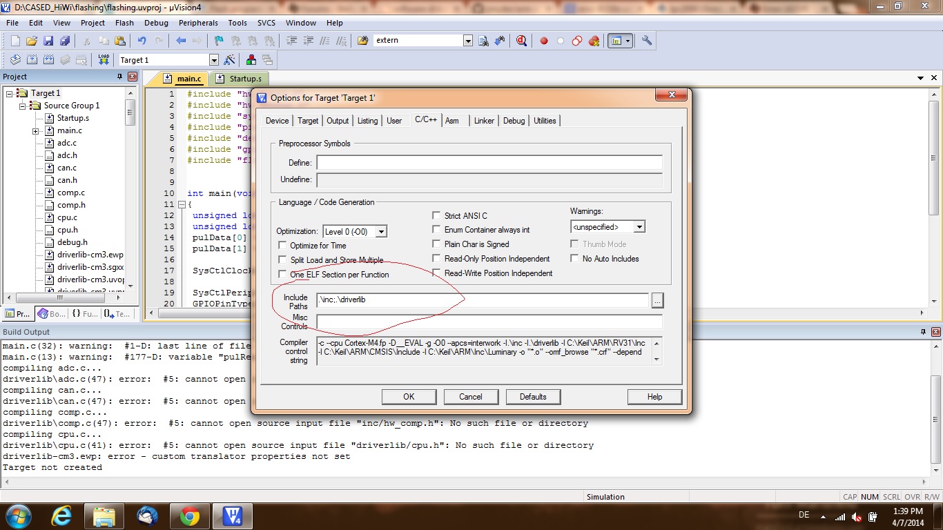 Error l6218e undefined symbol (referred from main.o) Keil forum