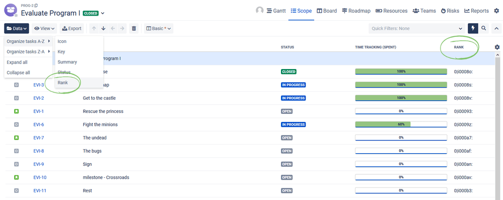 BigPicture Ordering Issues by Rank not possilble?