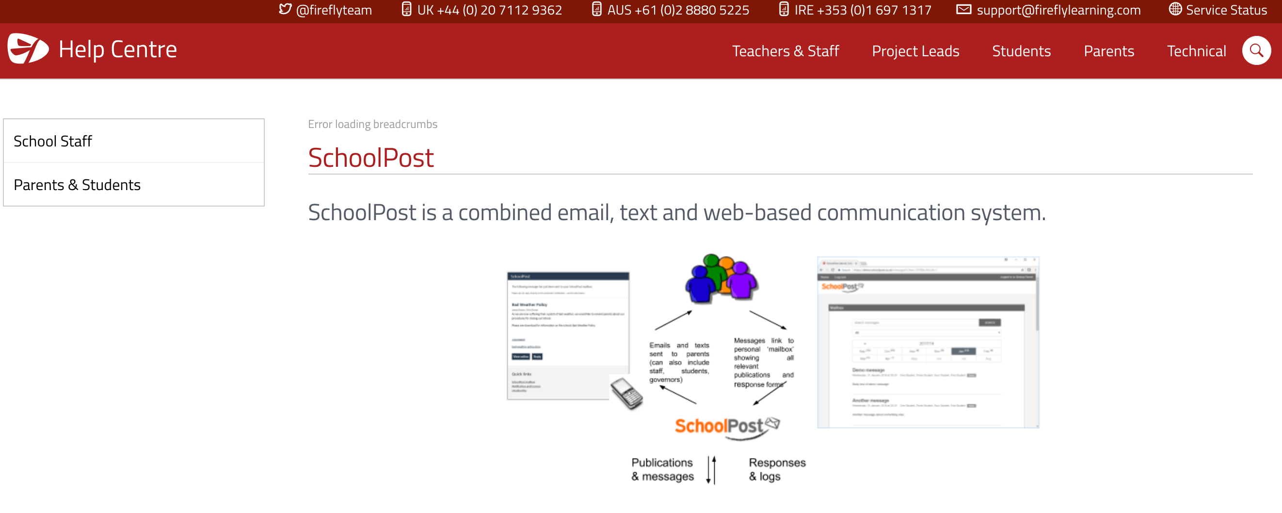 Breadcrumbs displays 'Error loading breadcrumbs' o...