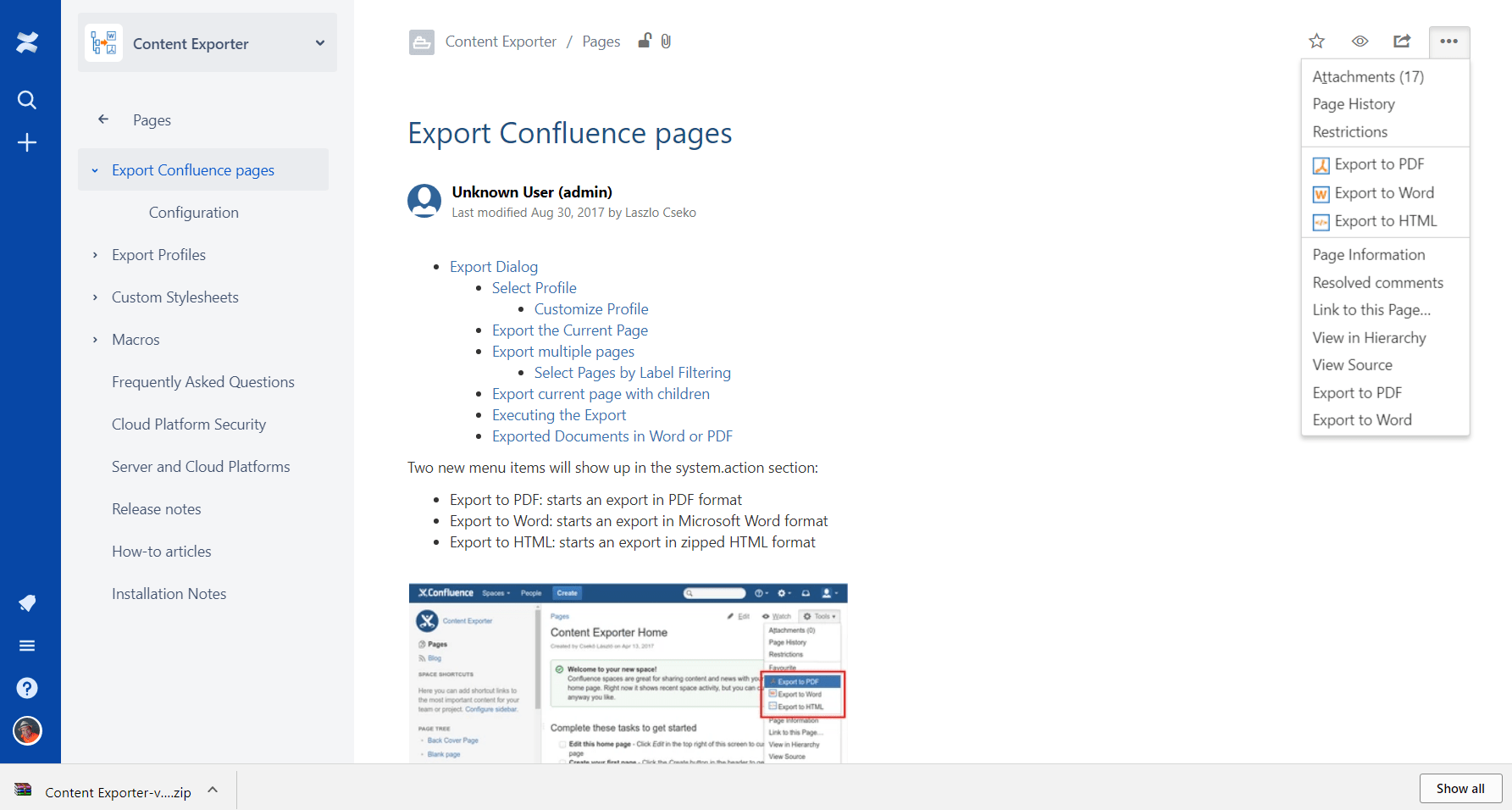 Confluence PDF Export Add firsts page title to Ex...