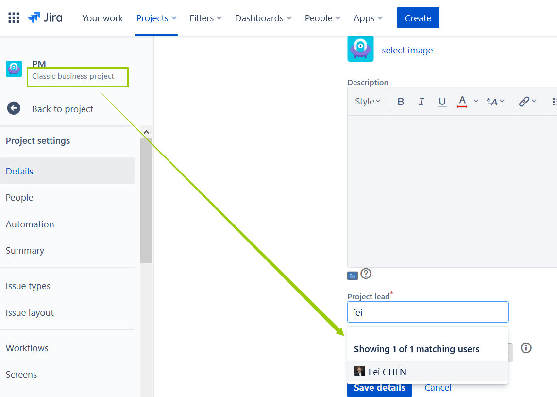 Solved Can't change project lead
