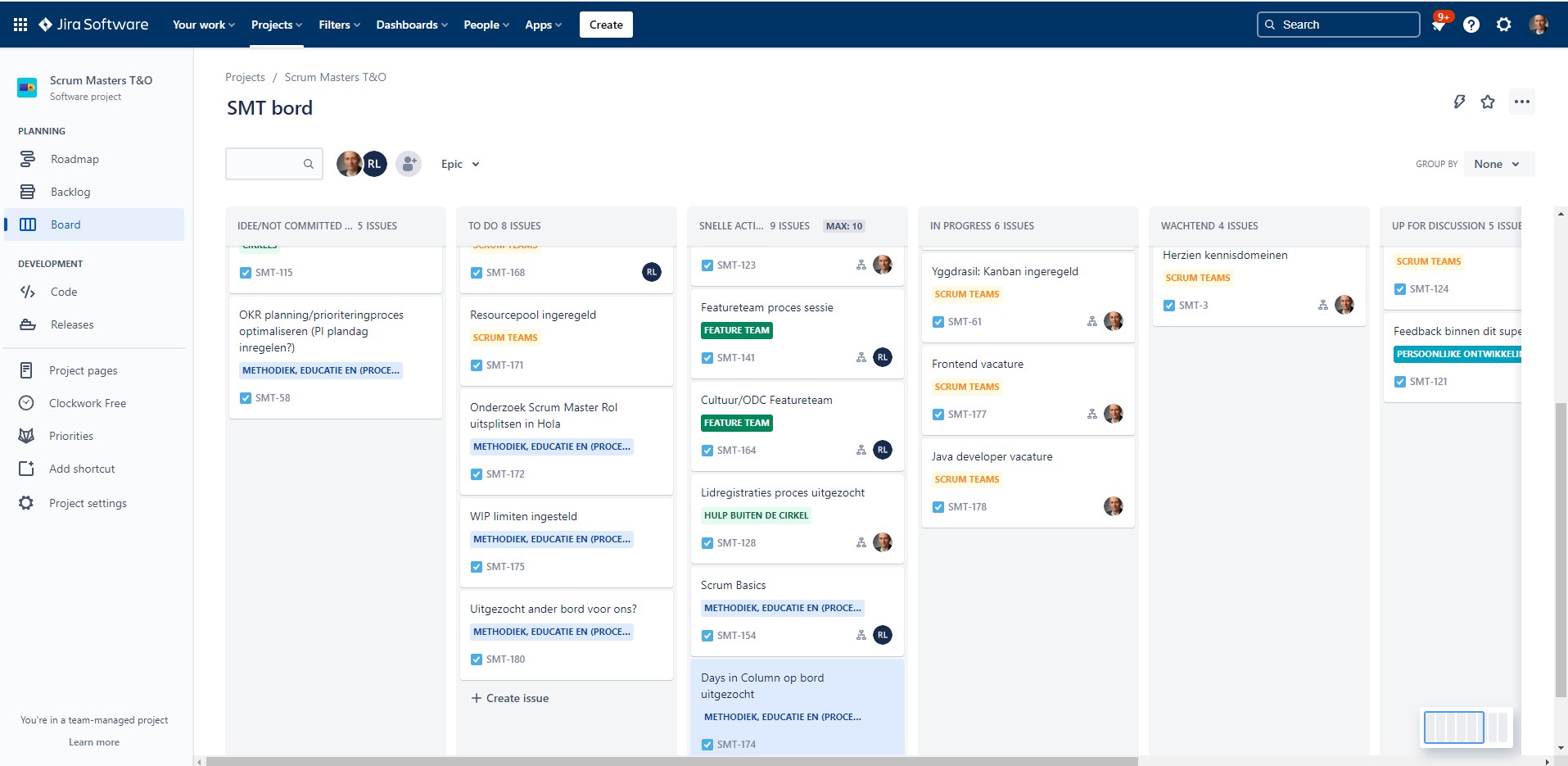Solved Days in column on Kanban board