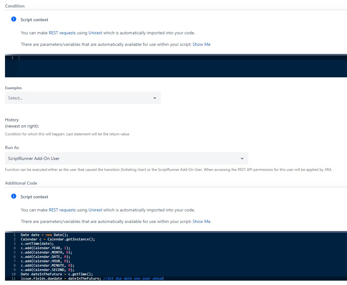 Set due date from a Post function using Scriptrunn...