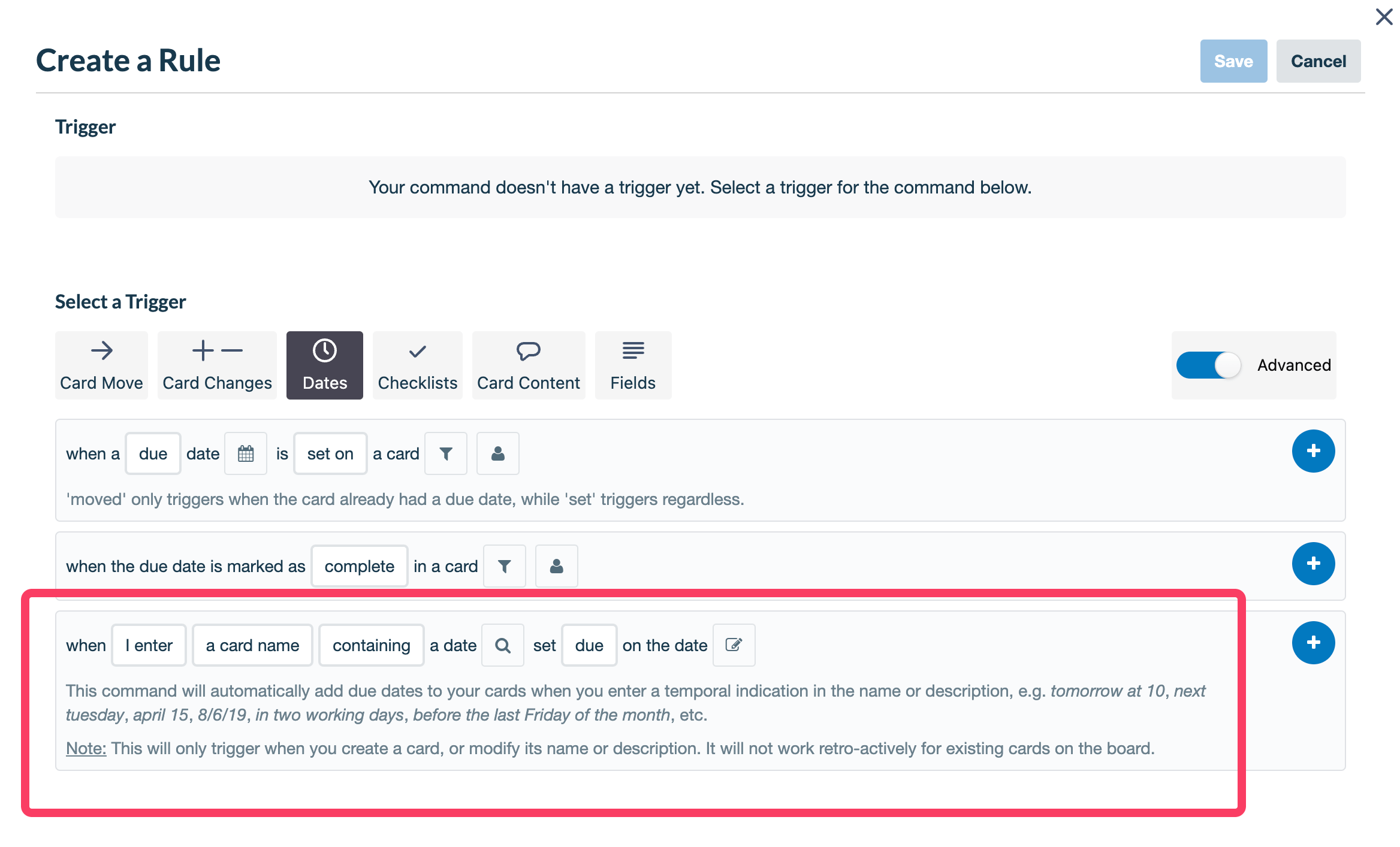 Solved Create a card with a due date from an email to Tre...