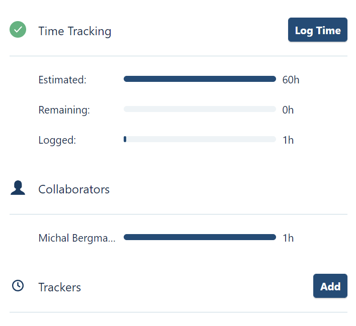 Tempo time tracking overview (estimated x remainin...