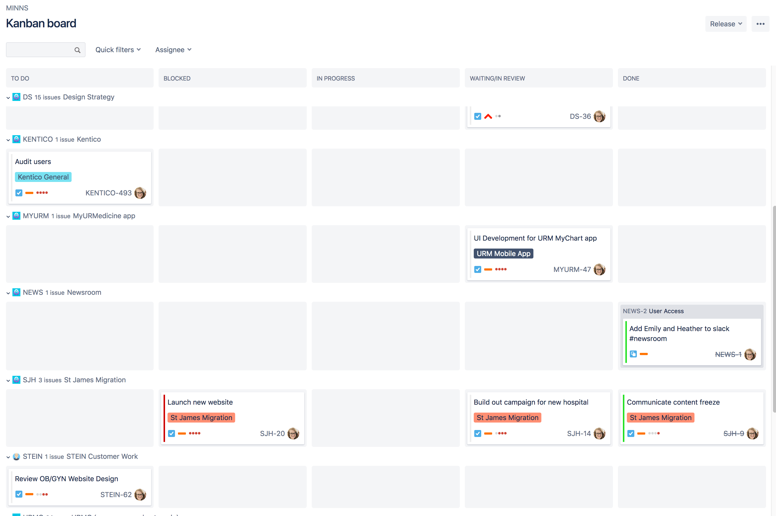 One Board, Multiple Projects and Swimlanes by Epi...