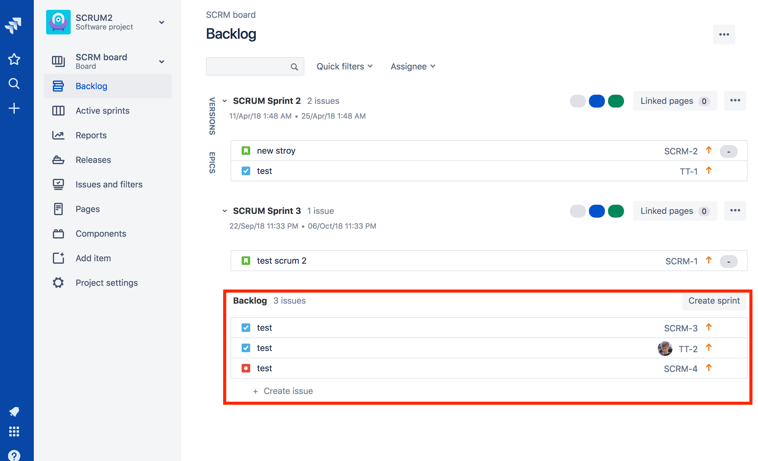 Solved Adding backlog status to scrum