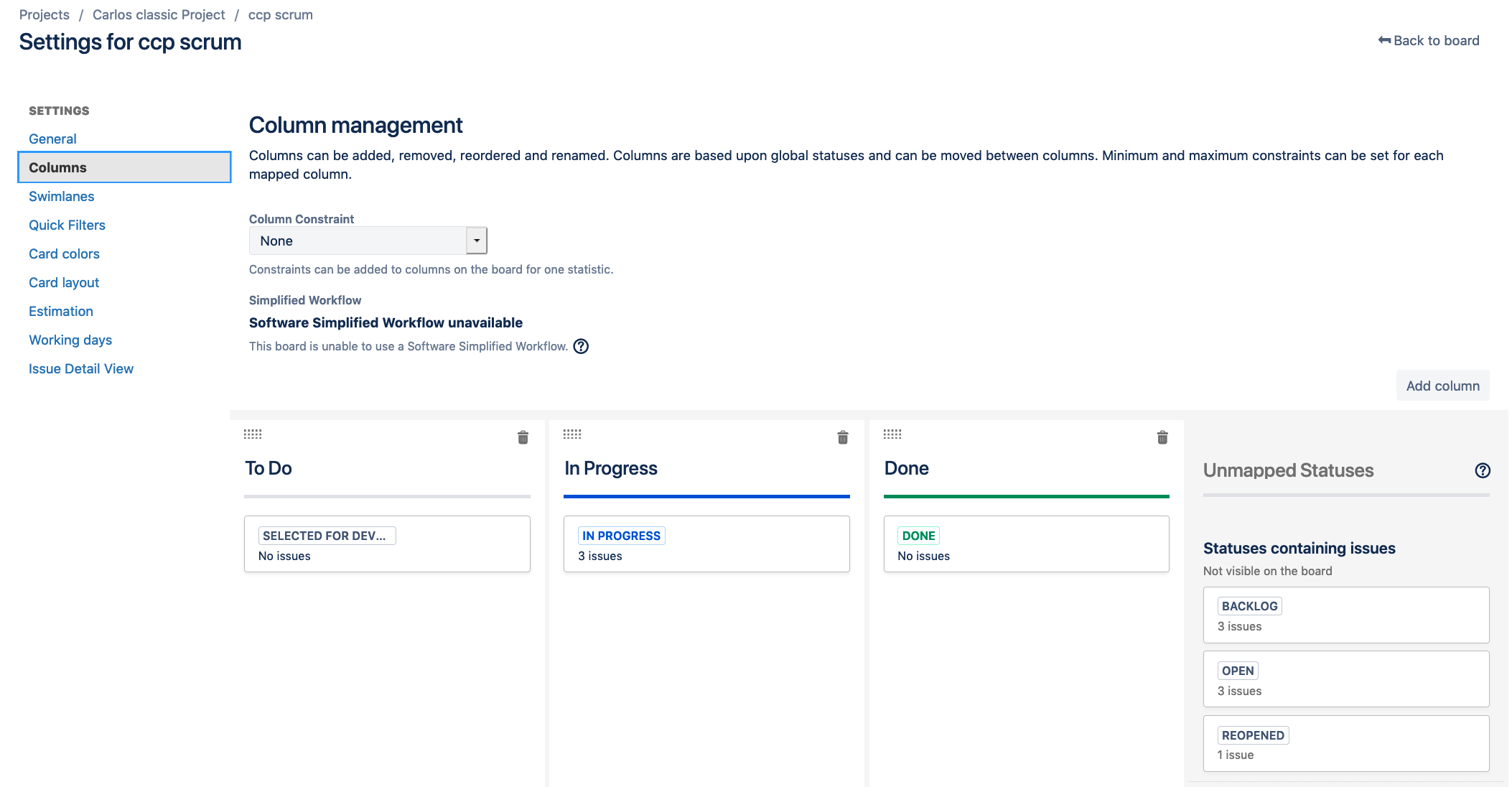 Solved How to change which status feeds the backlog?