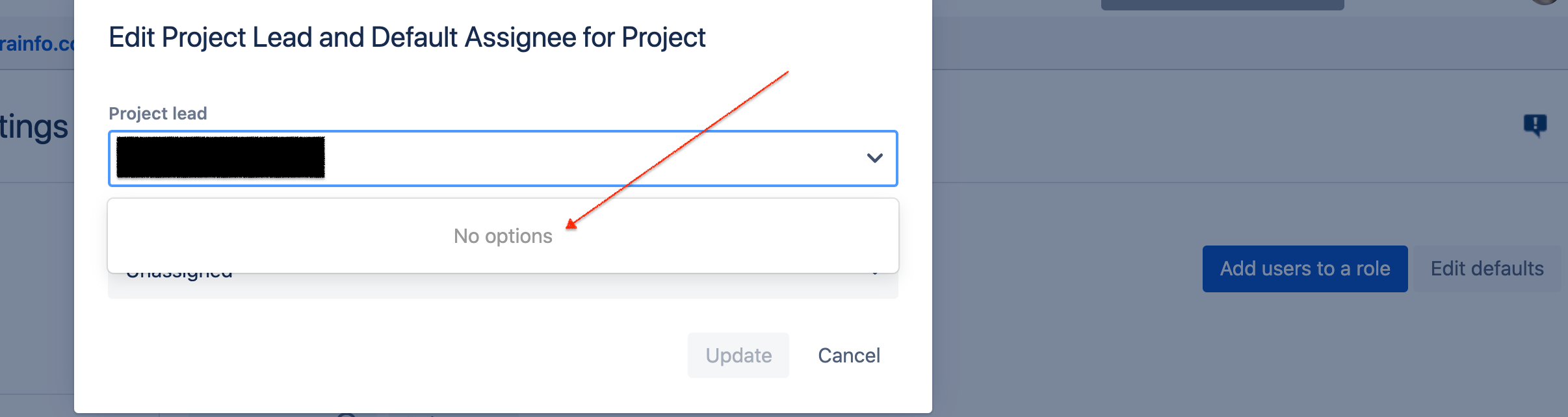 Solved Cannot change project lead
