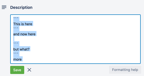 Code block markdown does not work more. Is it ok?