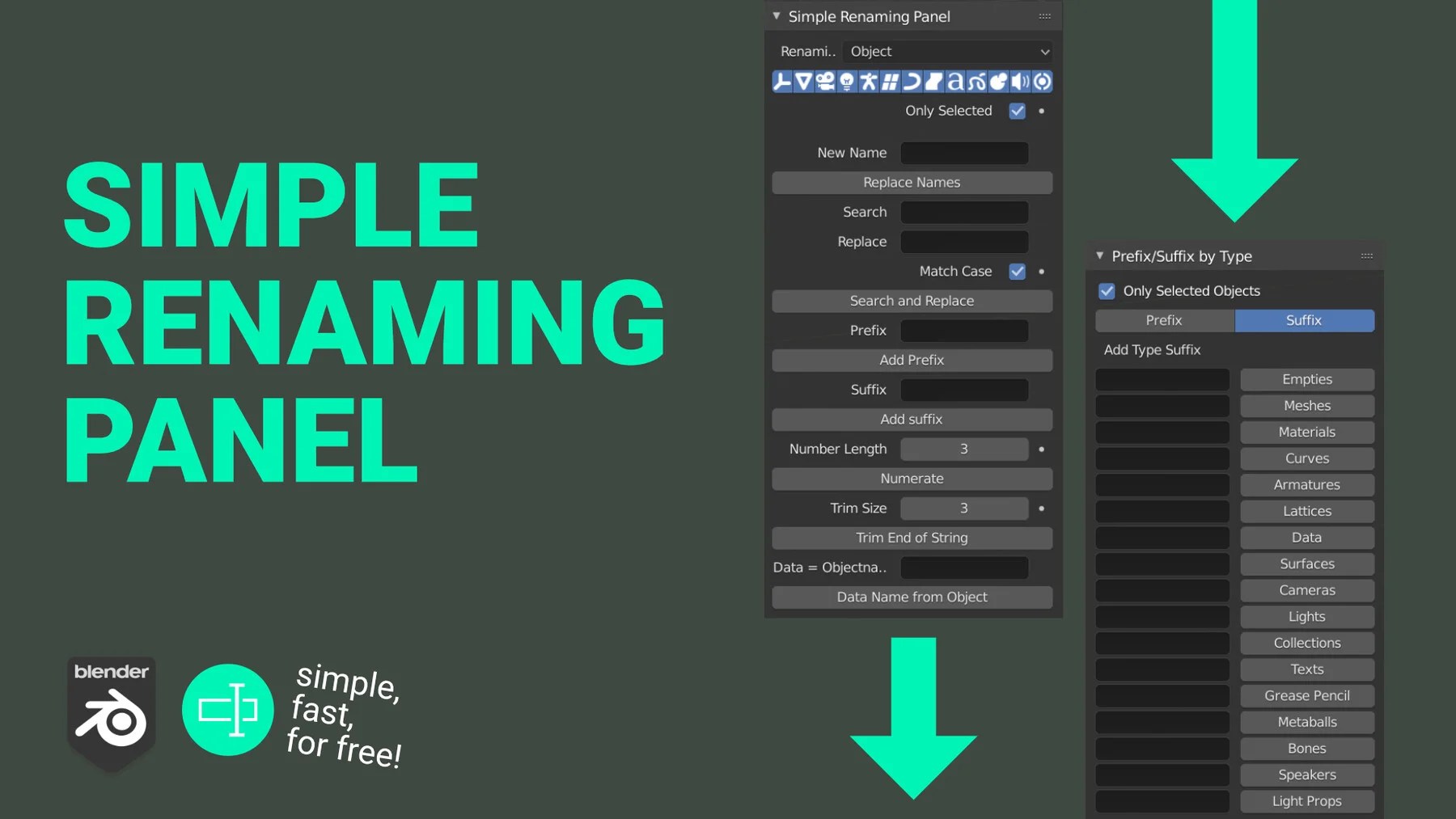 Simple Renaming Panel Blender Italia