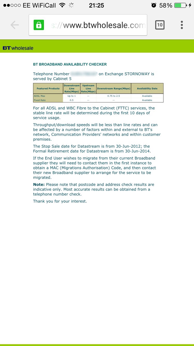 Further diagnostics of my broadband line problem BT Community