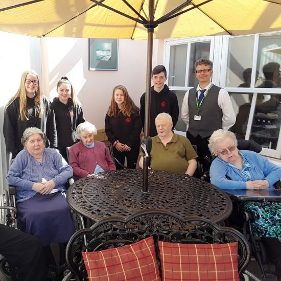 High School pupils furnish garden comfort for Bayview Care Home