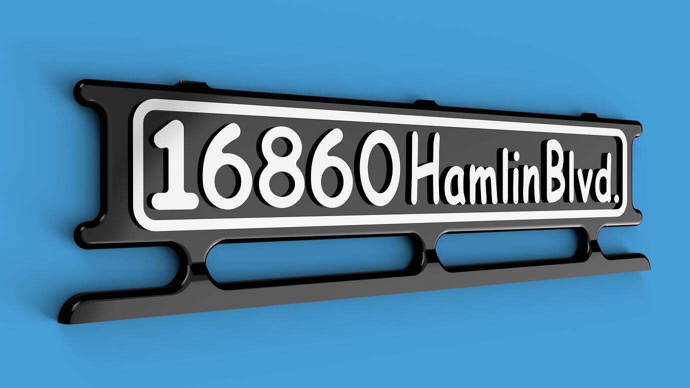 Custom mailbox with aluminum number plates Gallery Carbide 3D