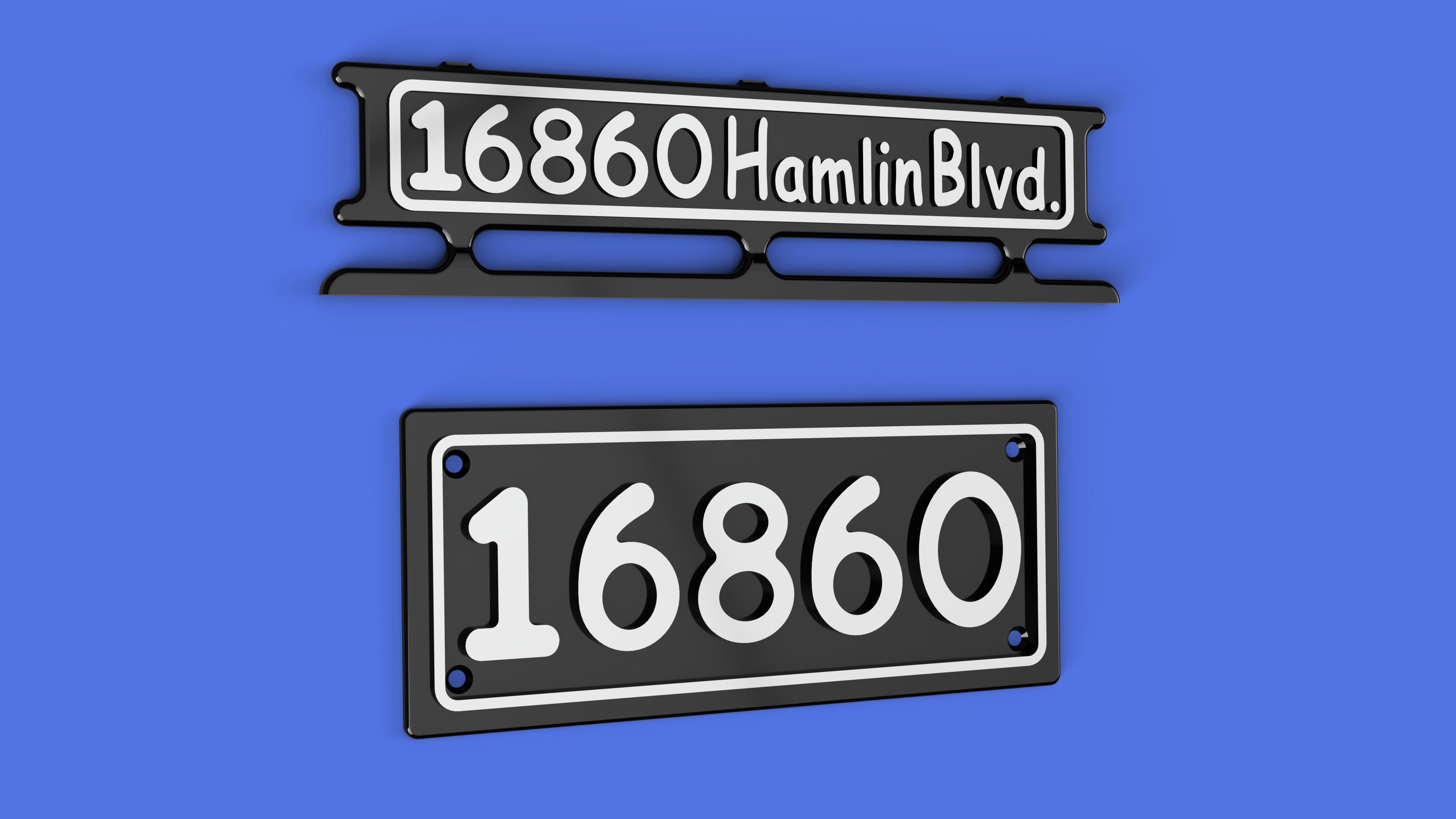 Custom mailbox with aluminum number plates Gallery Carbide 3D