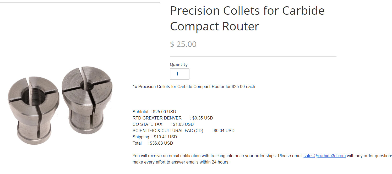 Precision collets for carbide compact router for sale Community