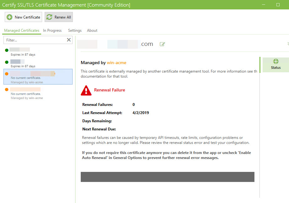 Remove Old WinAcme Entries from App Certify The Web Support Community