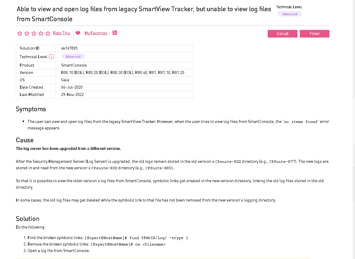 Solved Checkpoint R81.20 Logging Issue Check Point CheckMates