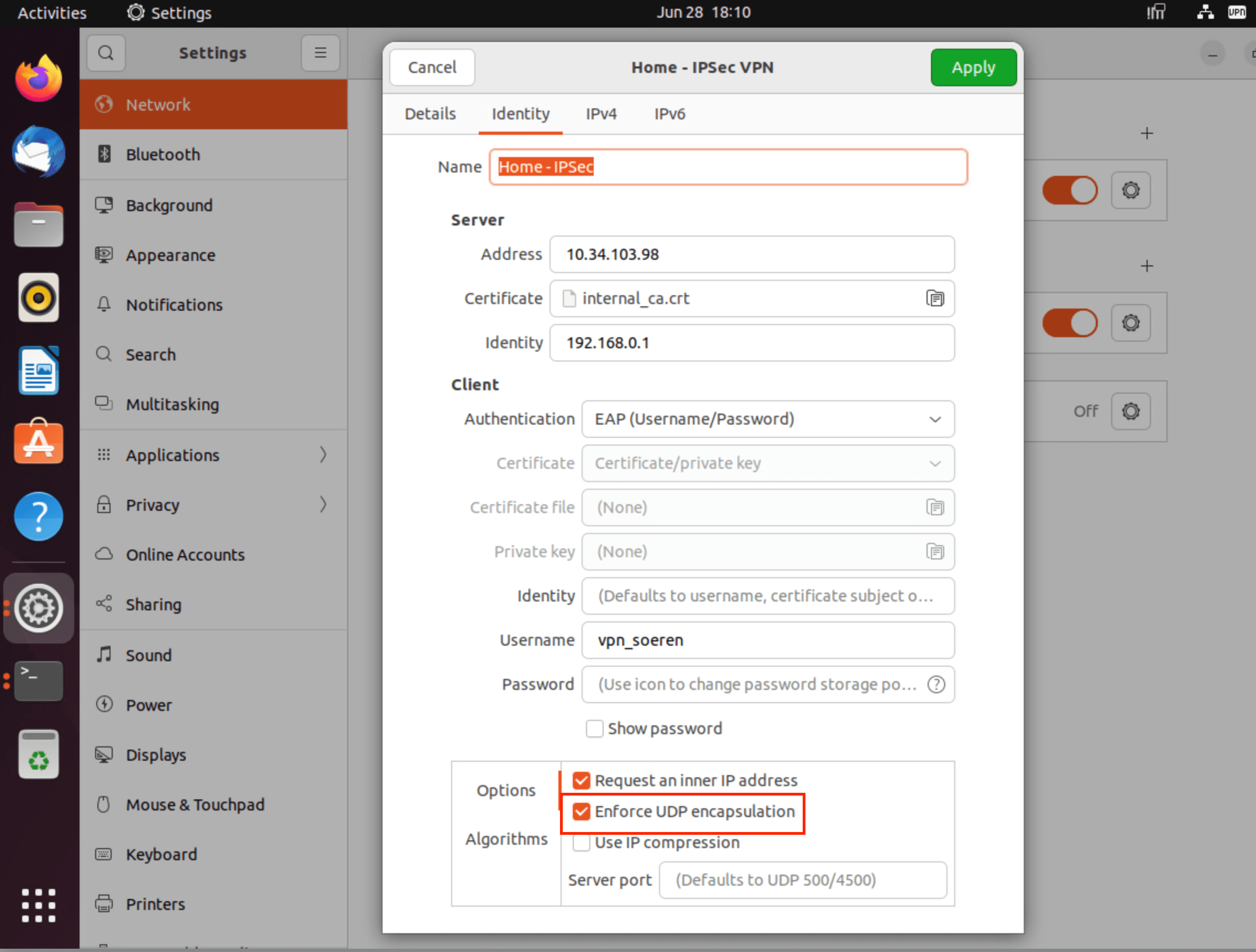 strongSwan GUI Network Manager Username / Pa... Check Point CheckMates