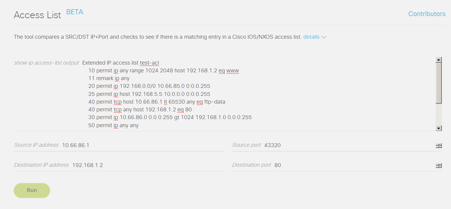 accesslist checker Cisco Community