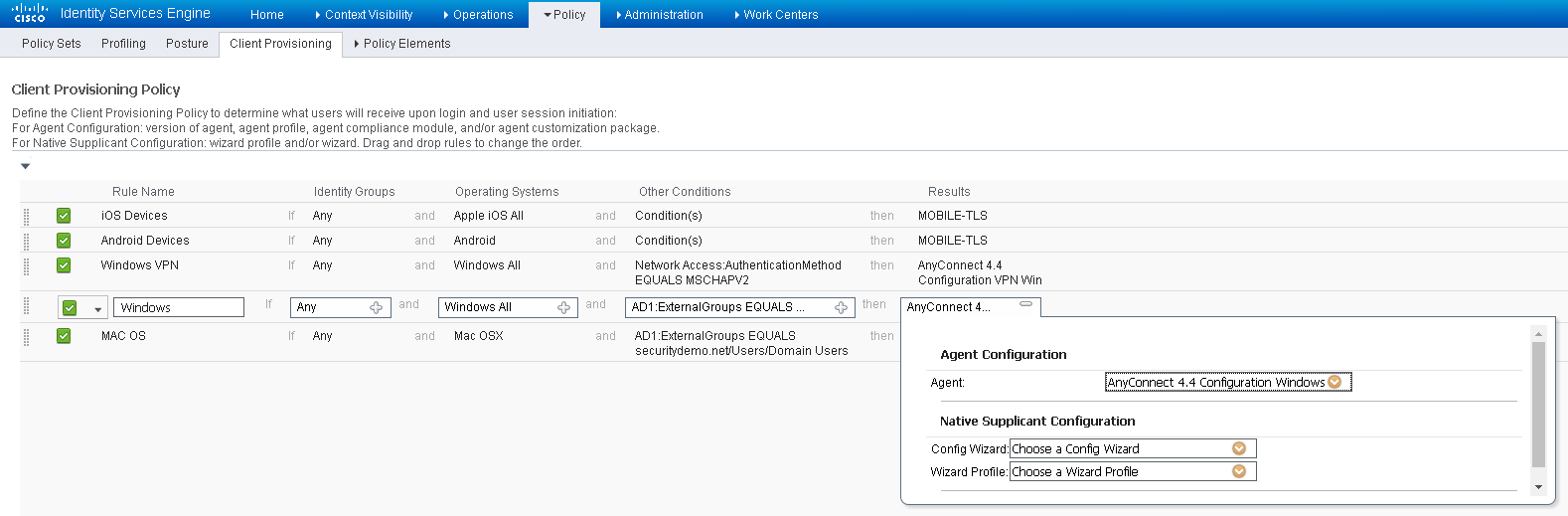 Solved ISE Posture profile How to combine with anyconnect without using Posture Portal in ISE