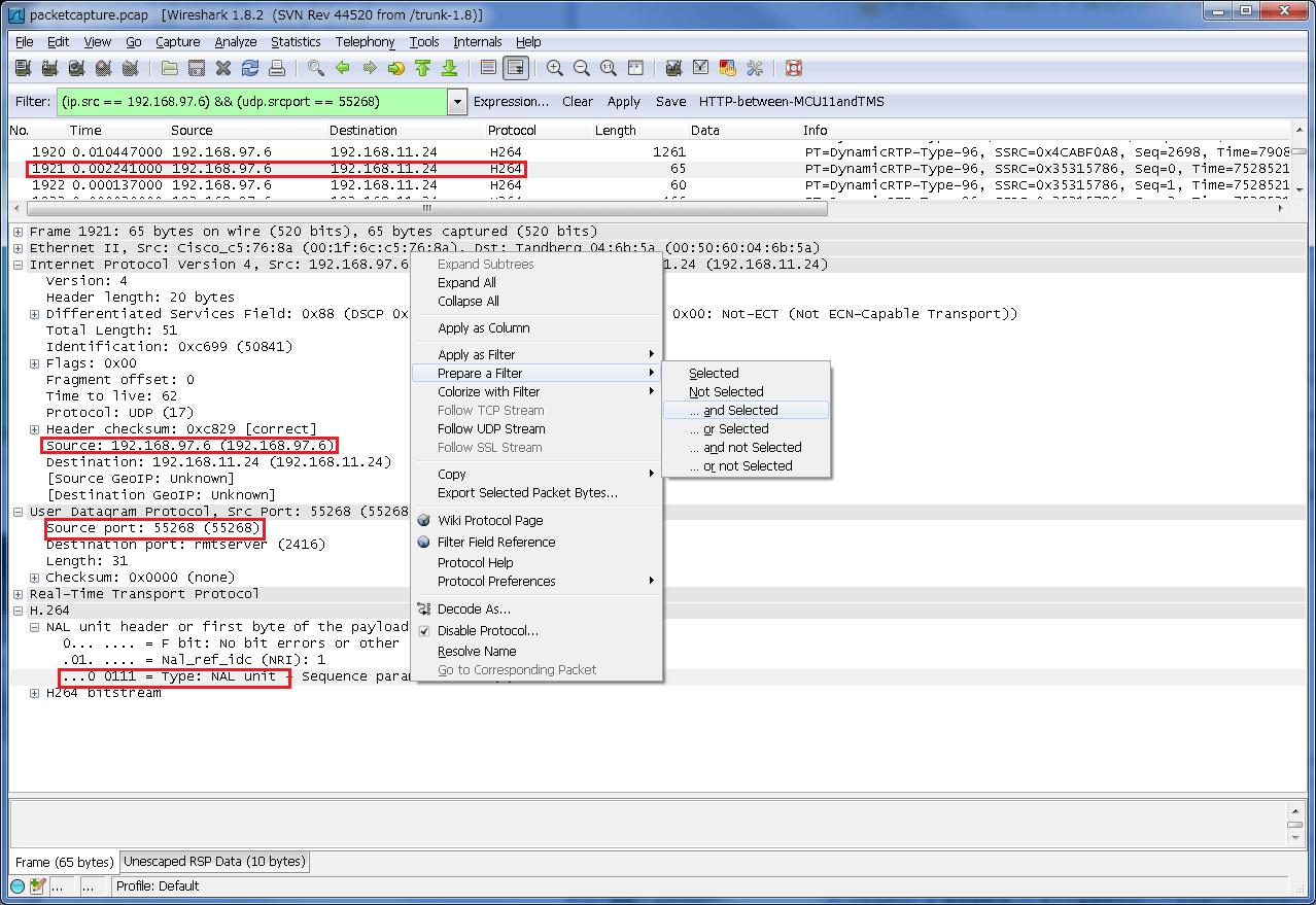 How to Find Iframe Using Wireshark for H.323 Video Communication