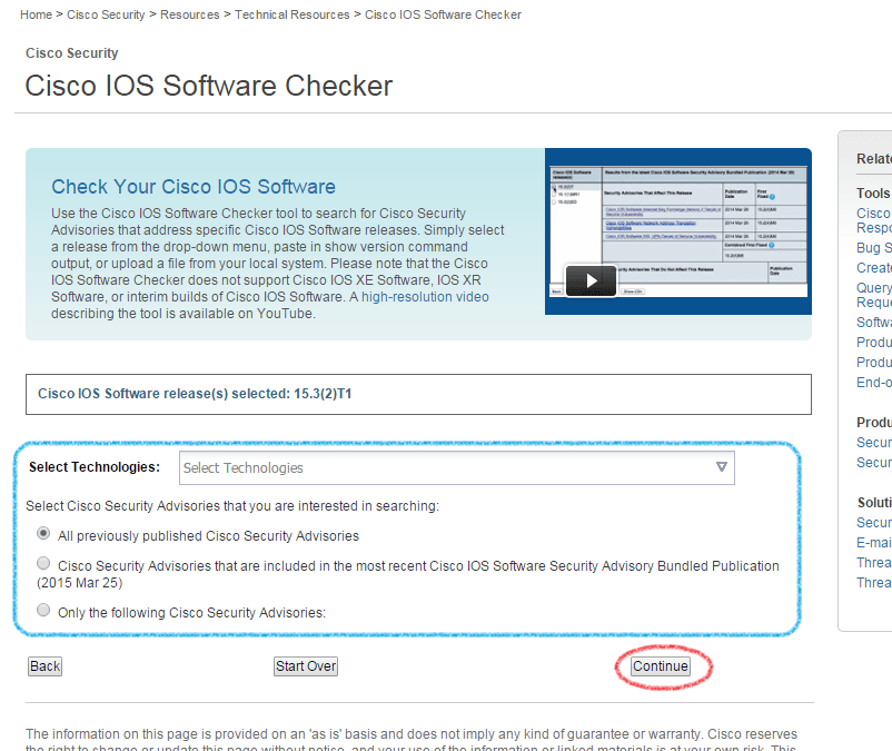 IOS Software Checker の簡単な使用方法 Cisco Community