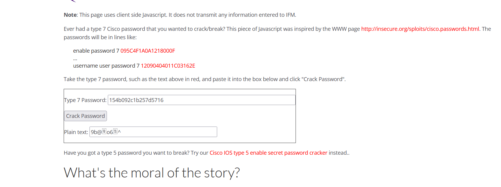 cisco password 7 decrypt - Cisco Community