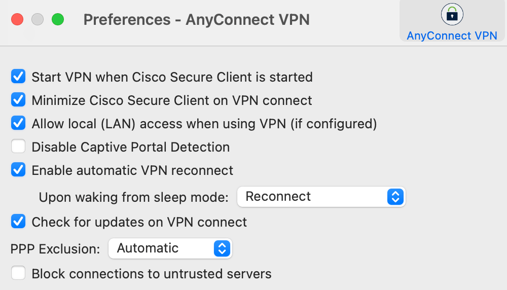 Why does Cisco Secure Client 5 (AnyConnect) not autoreconnect? Cisco