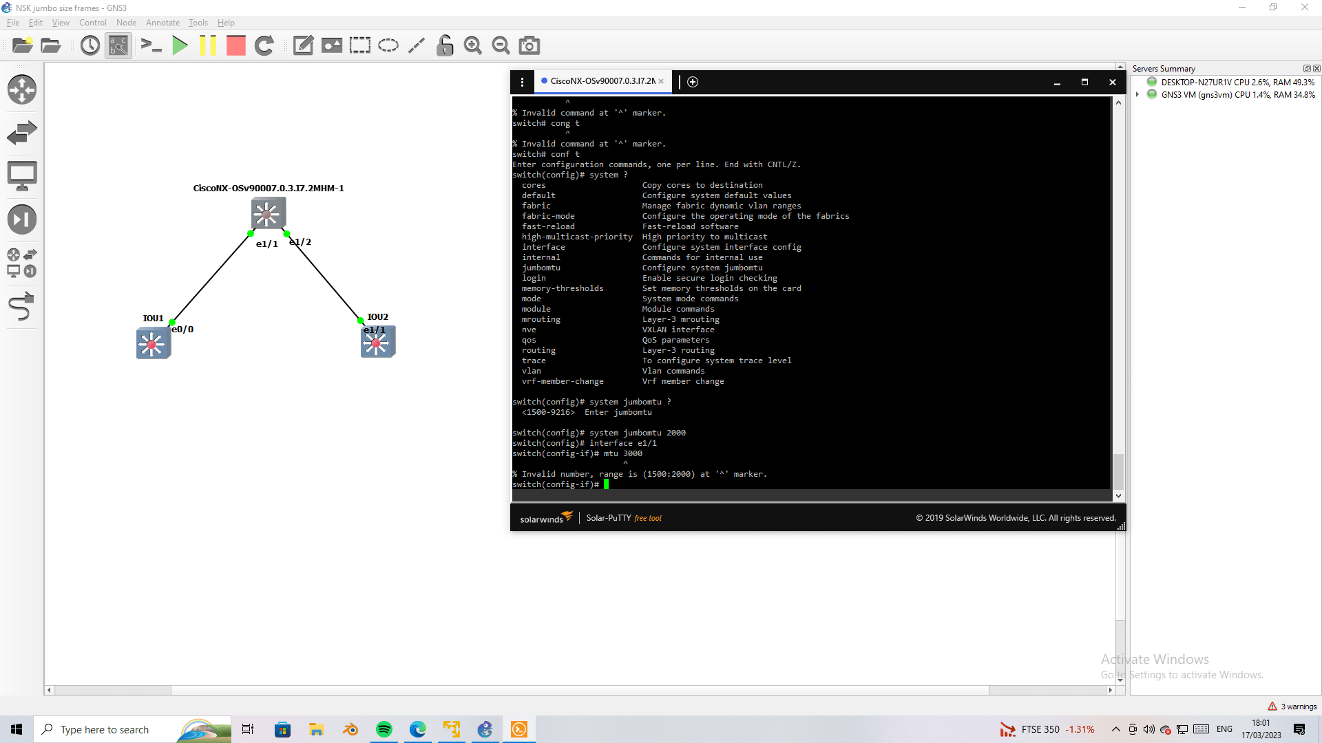 Jumbo frames nexus 9300 to Cat3850 Cisco Community