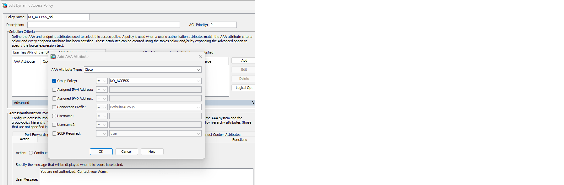 Anyconnect any domain user authenticates not using ldap string