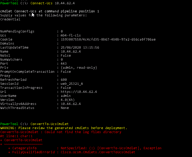 Command ConvertToUcsCmdlet Throws Error Cisco Community