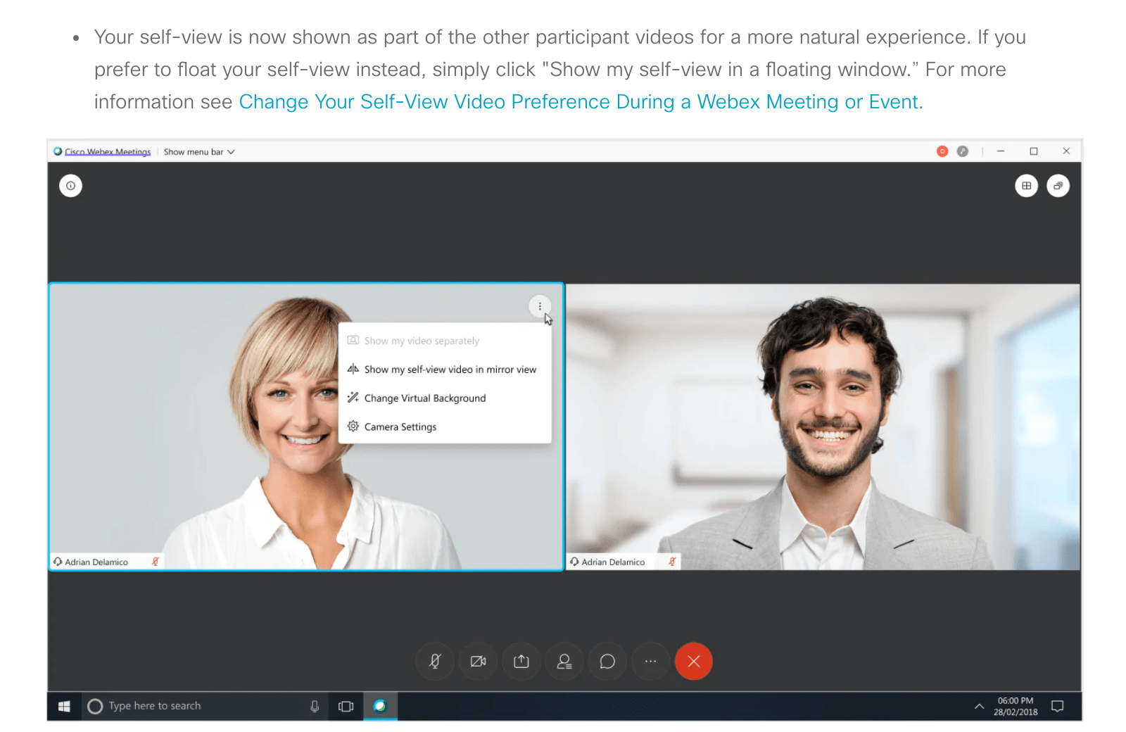 Webex Camera view is too small Cisco Community