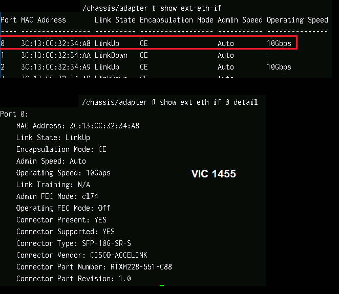 How do I check serial number of transceiver on VIC of APIC